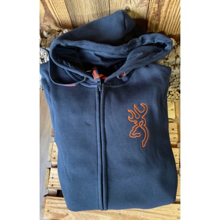 Sweatshirt  Zip Bleu Browning Snapshot