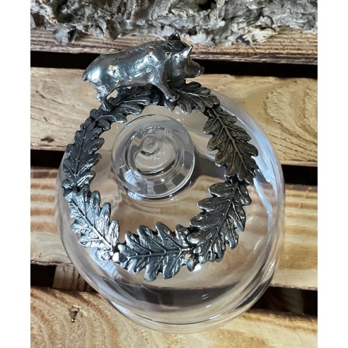 Cloche verre étain sanglier