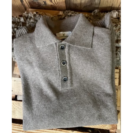 Pull col polo taupe LG00192