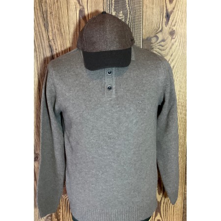 Pull col polo taupe LG00192 2
