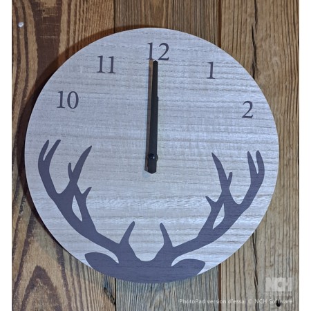 Horloge bois de cerf (30cm) 2