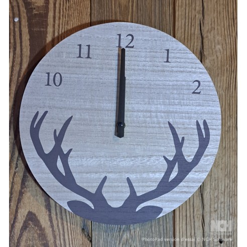 Horloge bois de cerf (30cm)