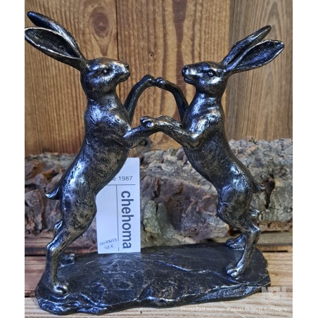 Couple de lièvres sur pattes