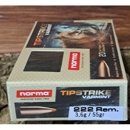 BALLES NORMA 222 REM 55GR TIPSTRIKE VARMINT