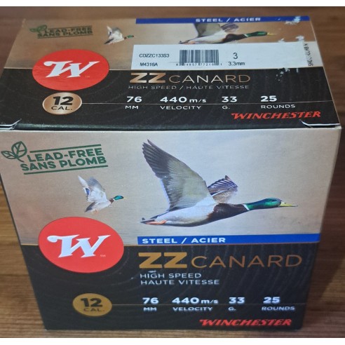 CARTOUCHES WINCHESTER ZZ CANARD 33GRS EN 3