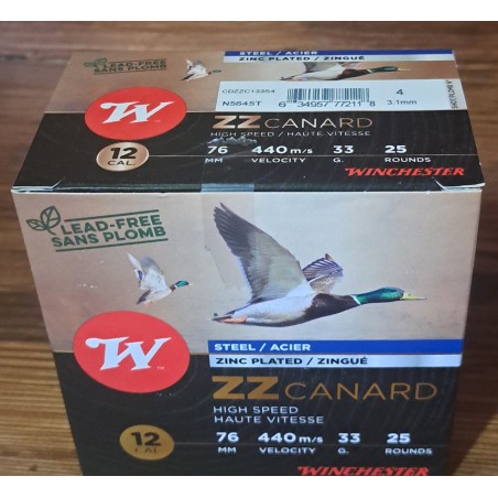 CARTOUCHES WINCHESTER ZZ CANARD ACIER 33GRS EN 4