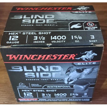 CARTOUCHES WINCHESTER BLIND SIDE ACIER CALIBRE 12/89...