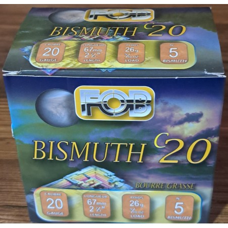 Cartouches Fob Bismuth calibre 20 en 5 26grs