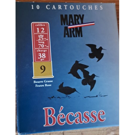 CARTOUCHES MARY ARM BECASSE  CAL 12 /70  PLOMBS 9