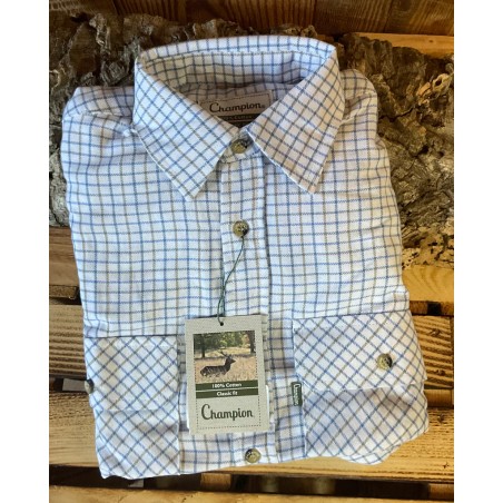 Chemise Champion Tattersall bleue