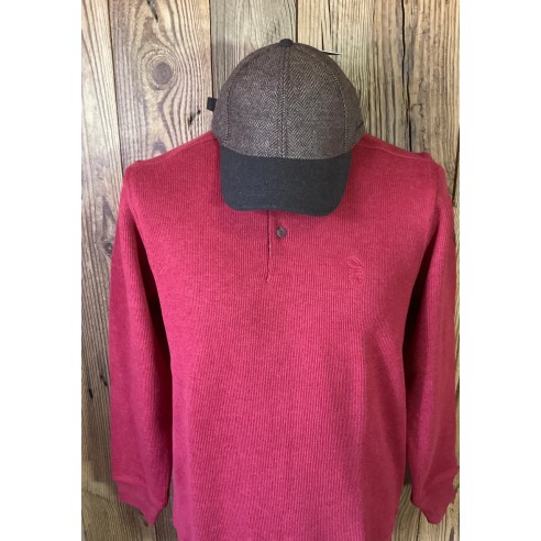 Pull Lovergreen Col Boutons Cerise