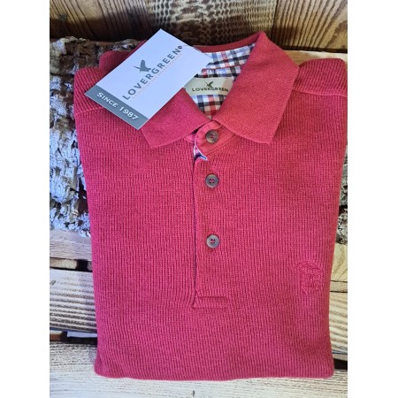 Pull Lovergreen Col Boutons Cerise