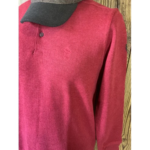 Pull Lovergreen Col Boutons Cerise