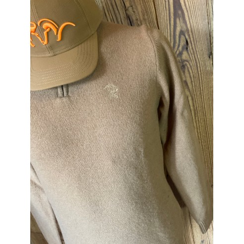 Pull zip beige laine Lovergreen